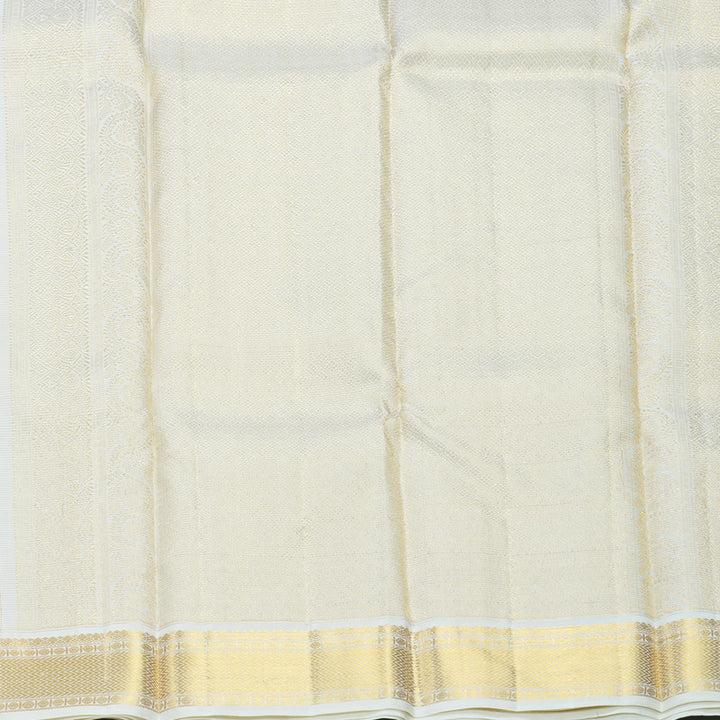 Hayagrivas Handloom Kanchana Brown Kanjivaram Silk Saree with Milk-White Border KBF604G16-1