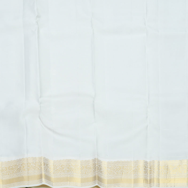 Hayagrivas Handloom Purple Kanjivaram Silk Saree with Half-White Border KBF604G2-1