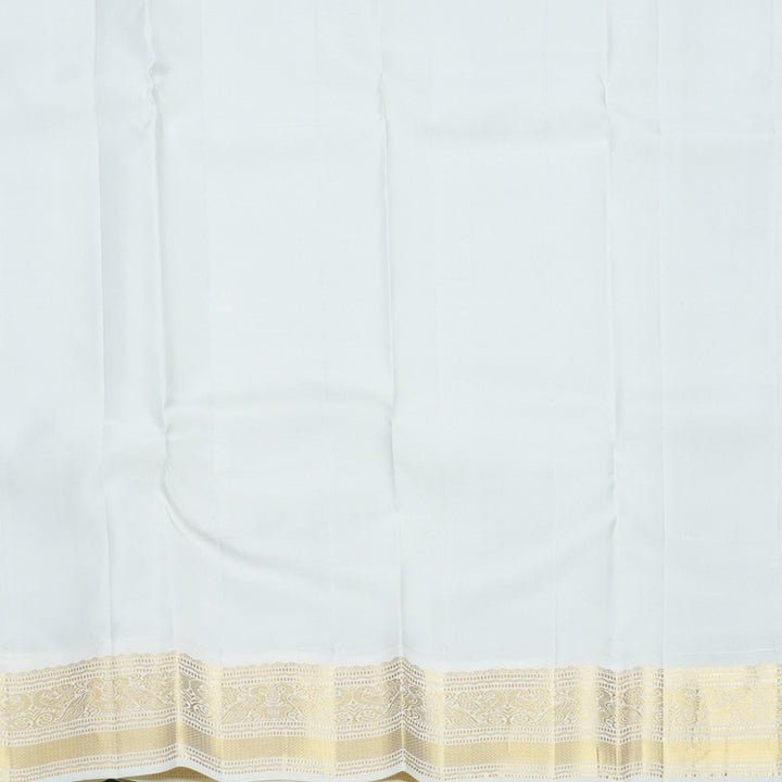 Hayagrivas Handloom Purple Kanjivaram Silk Saree with Half-White Border KBF604G2-1