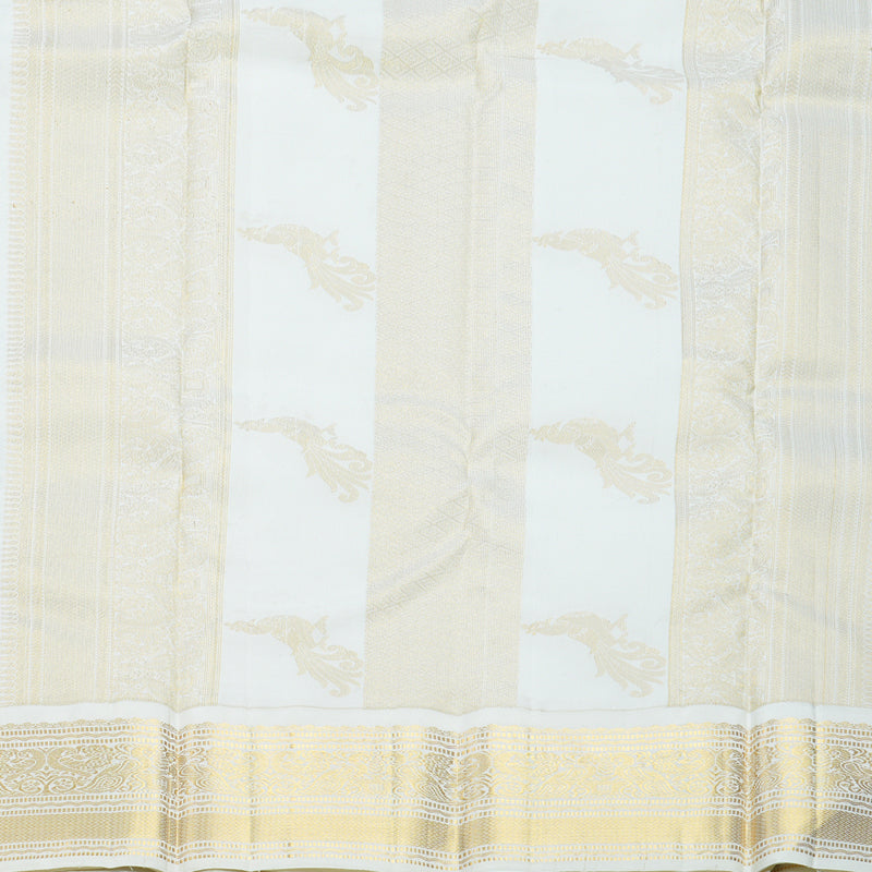 Hayagrivas Handloom Purple Kanjivaram Silk Saree with Half-White Border KBF604G2-1