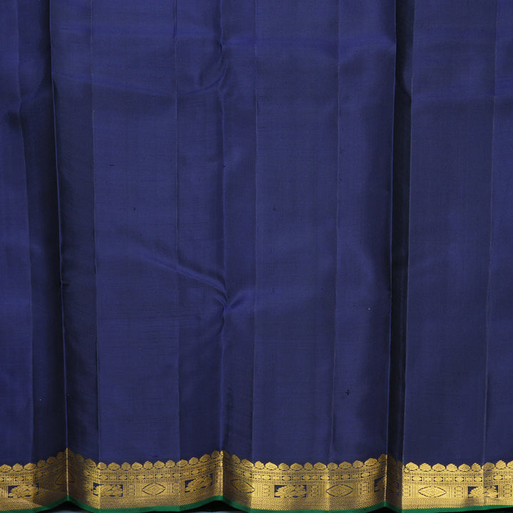 Hayagrivas Handloom Yellow Kanjivaram Silk Saree with Karum Neelam Border KBF604G4-1