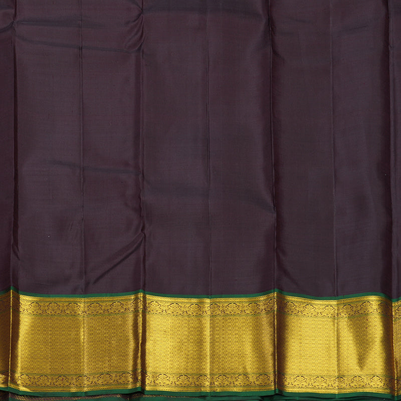 Hayagrivas Handloom Half-White Kanjivaram Silk Saree with Nagapazham Border KBF604G6-1