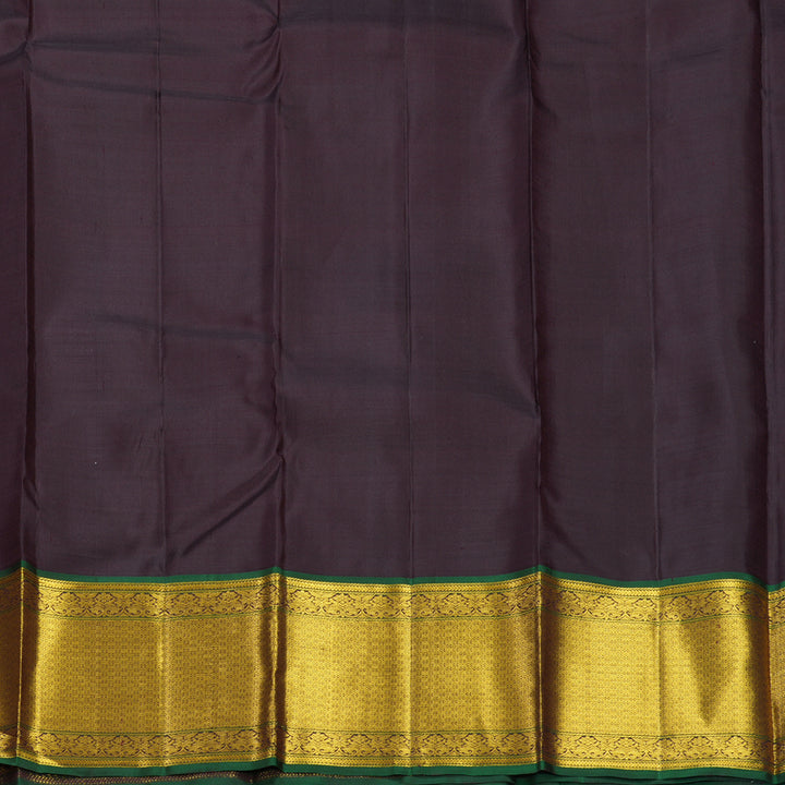 Hayagrivas Handloom Half-White Kanjivaram Silk Saree with Nagapazham Border KBF604G6-1