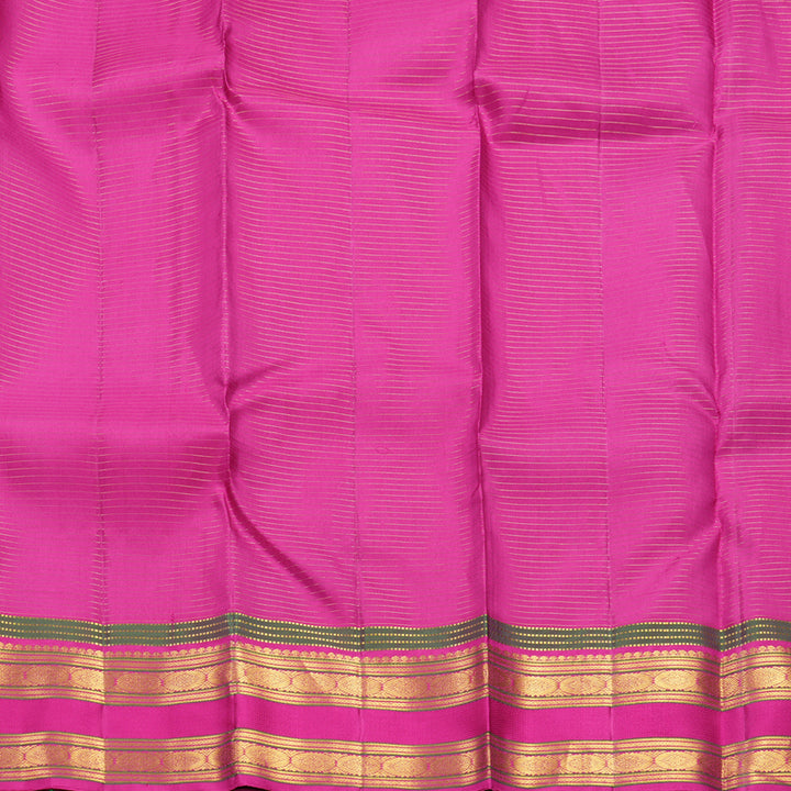 Hayagrivas Handloom Coffee Brown Kanjivaram Silk Saree with Magenta Border KBF604G8-1