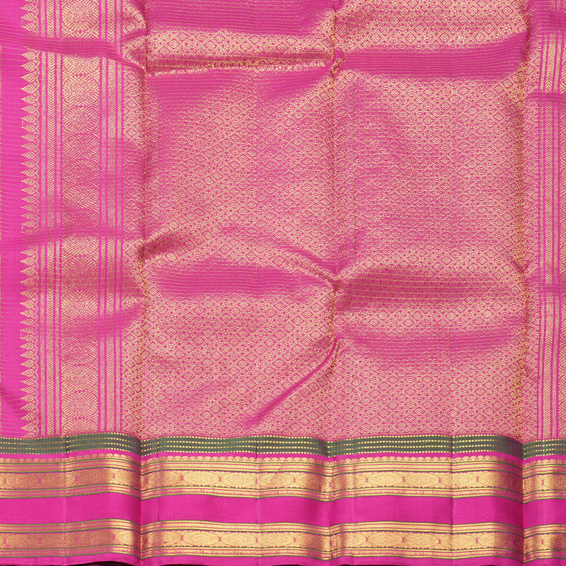 Hayagrivas Handloom Coffee Brown Kanjivaram Silk Saree with Magenta Border KBF604G8-1