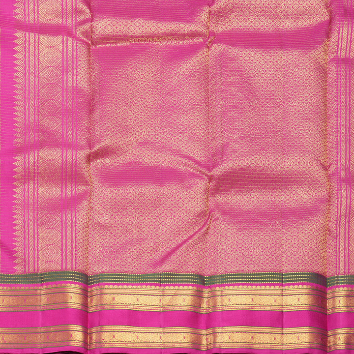 Hayagrivas Handloom Coffee Brown Kanjivaram Silk Saree with Magenta Border KBF604G8-1