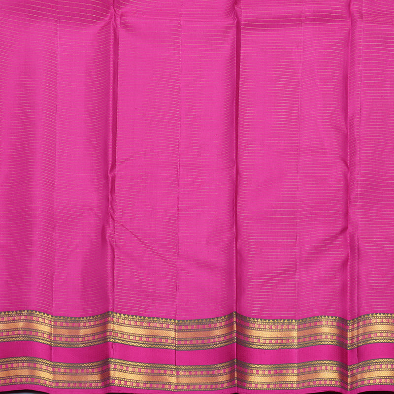 Hayagrivas Handloom Rust Maroon Kanjivaram Silk Saree with Magenta Border KBF604G8-2