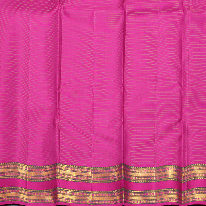 Hayagrivas Handloom Rust Maroon Kanjivaram Silk Saree with Magenta Border KBF604G8-2