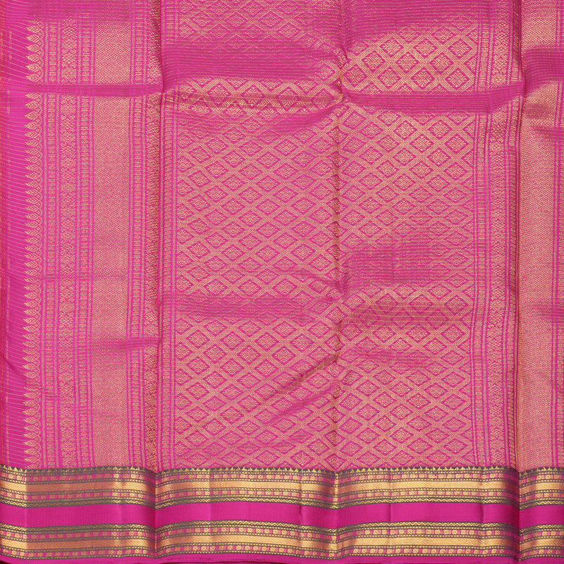 Hayagrivas Handloom Rust Maroon Kanjivaram Silk Saree with Magenta Border KBF604G8-2