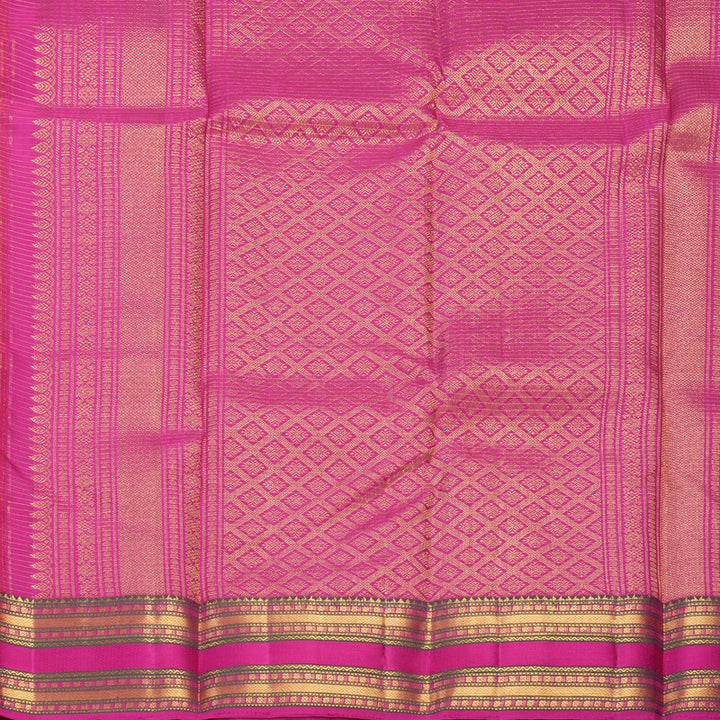 Hayagrivas Handloom Rust Maroon Kanjivaram Silk Saree with Magenta Border KBF604G8-2