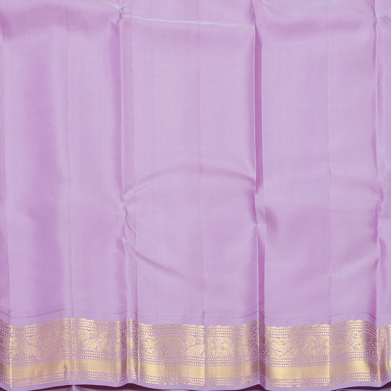 Hayagrivas Handloom Cream Kanjivaram Silk Saree with Lilac Border KBF604G8-4