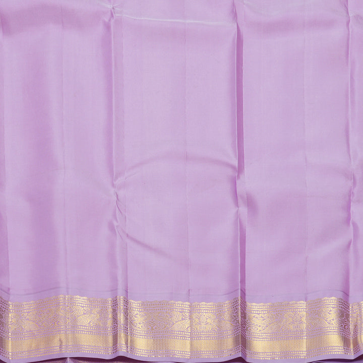 Hayagrivas Handloom Cream Kanjivaram Silk Saree with Lilac Border KBF604G8-4