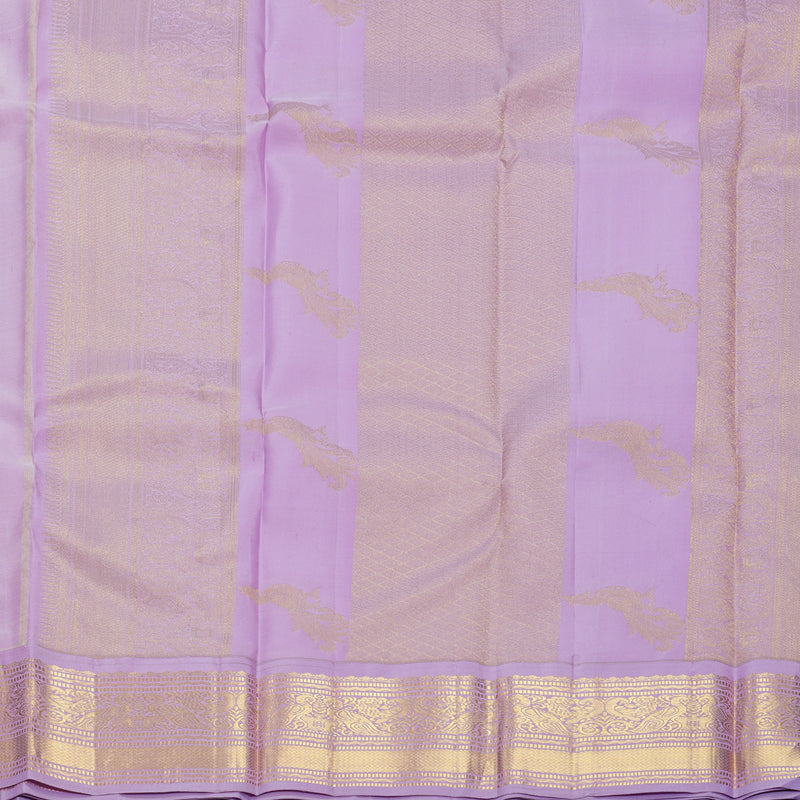 Hayagrivas Handloom Cream Kanjivaram Silk Saree with Lilac Border KBF604G8-4