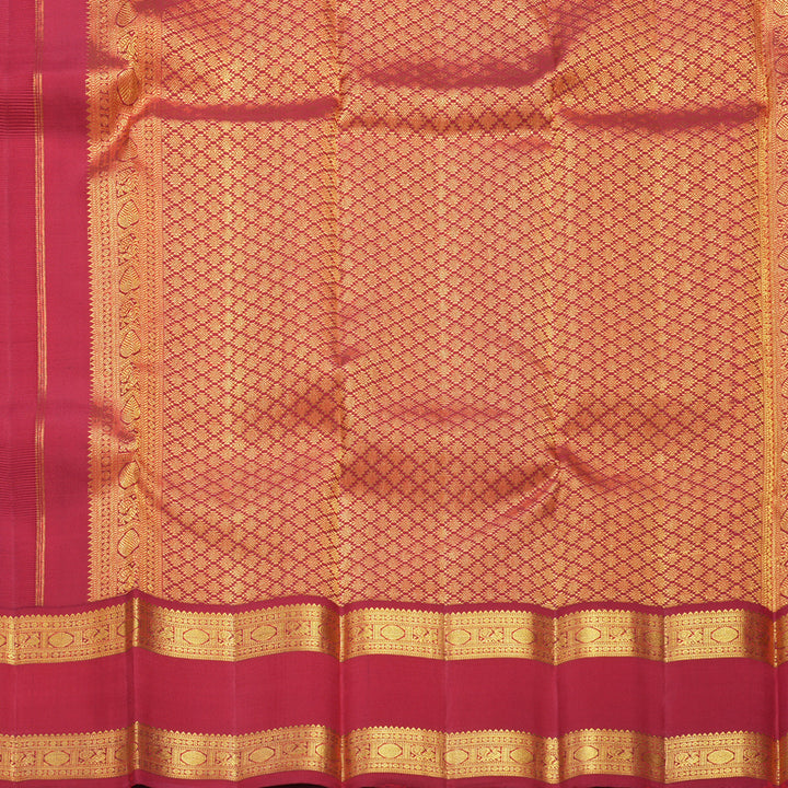 Hayagrivas Handloom Bottle Green Kanjivaram Silk Saree with Red Border KBF605G1-1