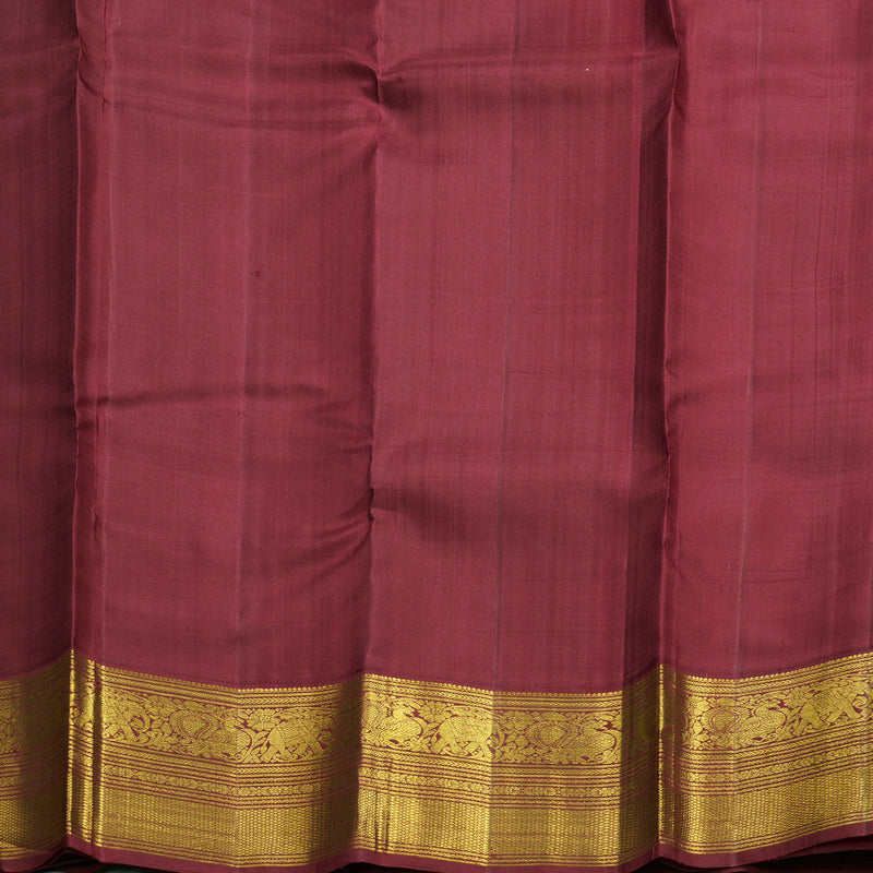 Hayagrivas Handloom Green Kanjivaram Silk Saree with Maroon Border KBF605G1-2