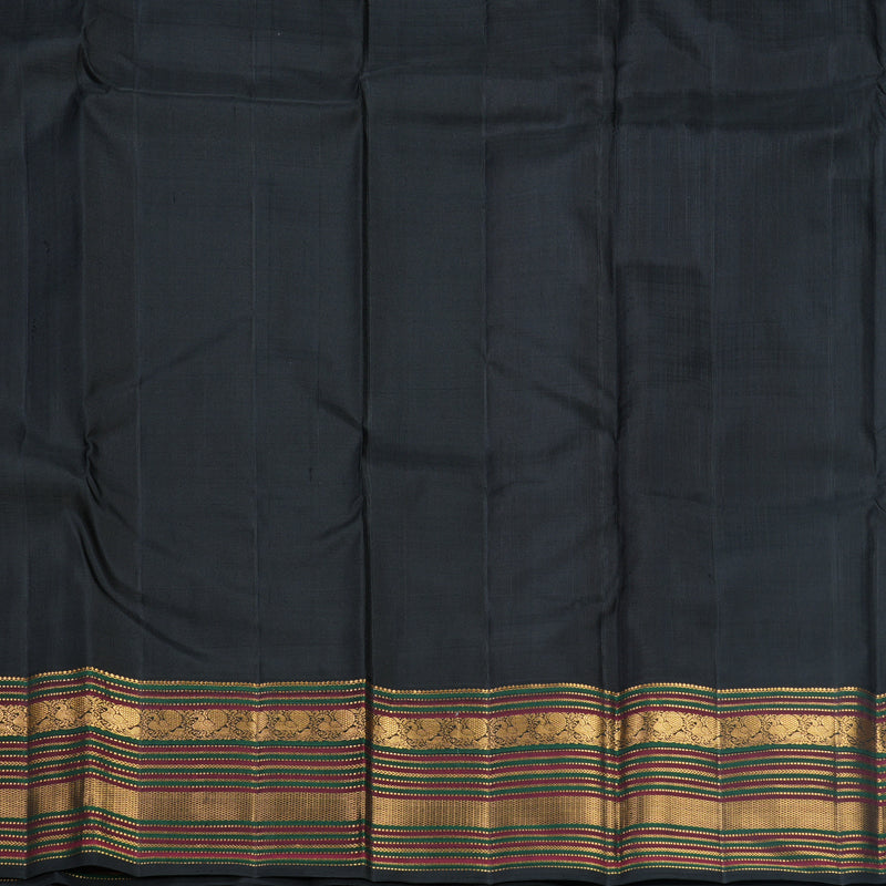 Hayagrivas Handloom Mustard Yellow Kanjivaram Silk Saree with Black Border KBF605G1-4