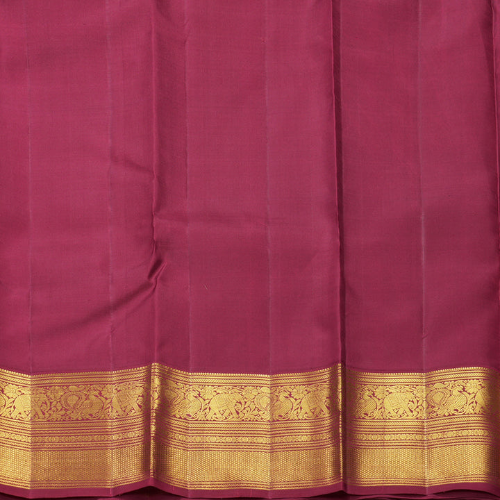 Hayagrivas Handloom Bottle Green Kanjivaram Silk Saree with Maroon Border KBF605G1-5