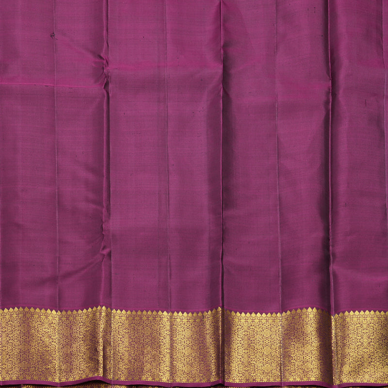 Hayagrivas Handloom Fluorescent Green Kanjivaram Silk Saree with Purple Border KBF605G1-6