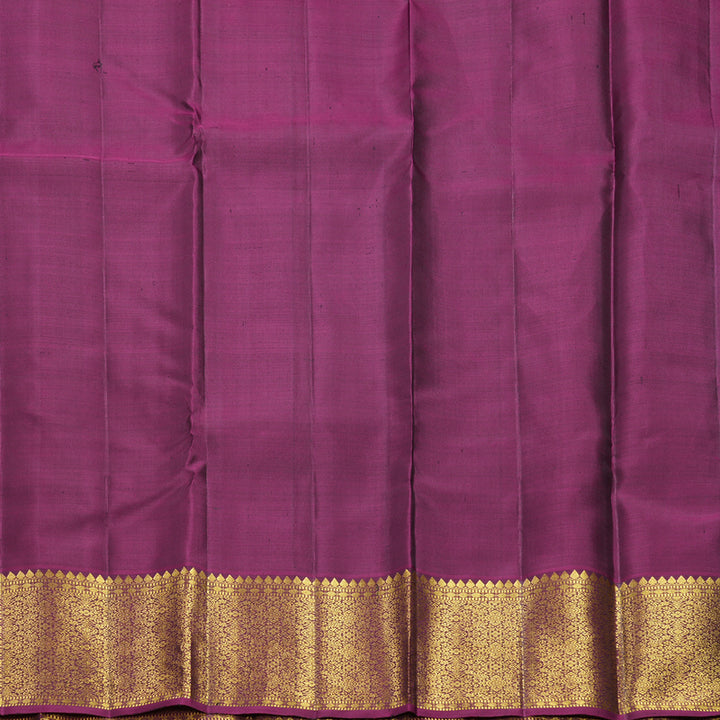 Hayagrivas Handloom Fluorescent Green Kanjivaram Silk Saree with Purple Border KBF605G1-6