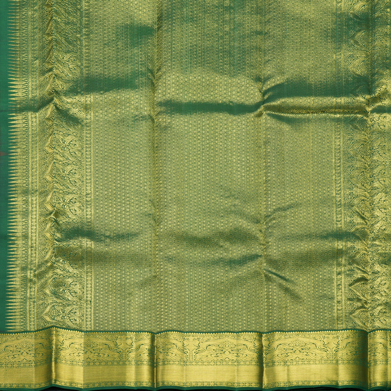 Hayagrivas Handloom Pink Kanjivaram Silk Saree with Dark Green Border KBF605G1-7