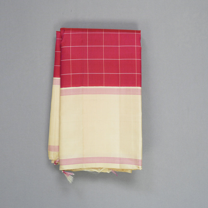 Hayagrivas Handloom Pink Kanjivaram Silk Saree with Beige Border KBF605G2-4