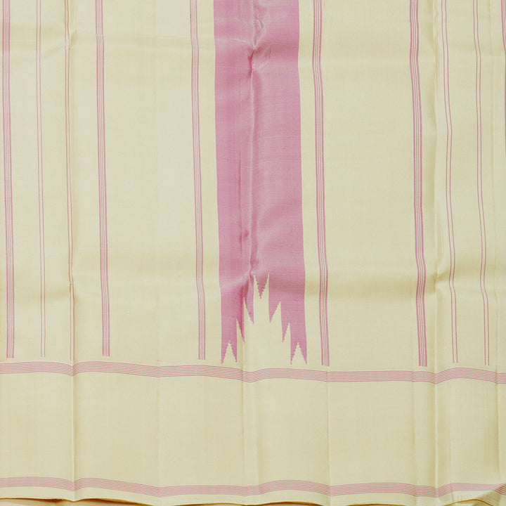Hayagrivas Handloom Pink Kanjivaram Silk Saree with Beige Border KBF605G2-4