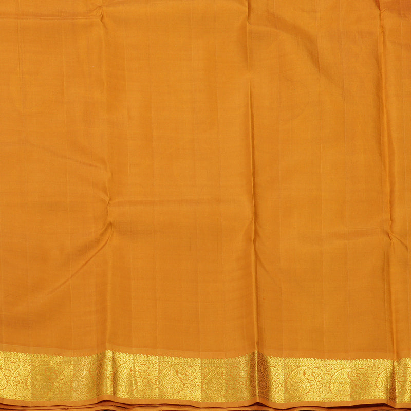 Hayagrivas Handloom Bottle Green Kanjivaram Silk Saree with Turmeric Yellow Border KBF605G3-3