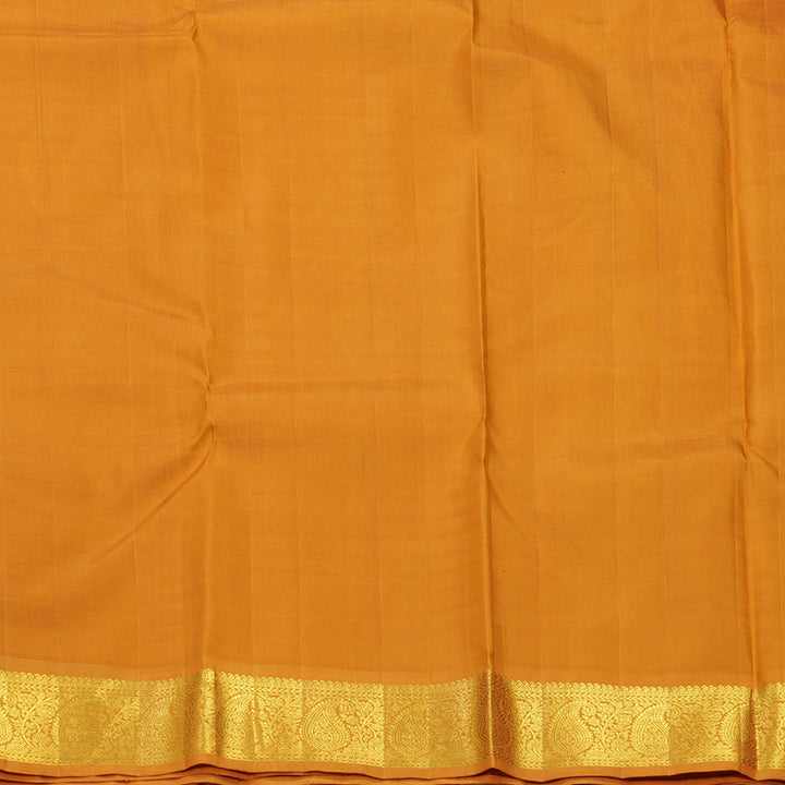 Hayagrivas Handloom Bottle Green Kanjivaram Silk Saree with Turmeric Yellow Border KBF605G3-3