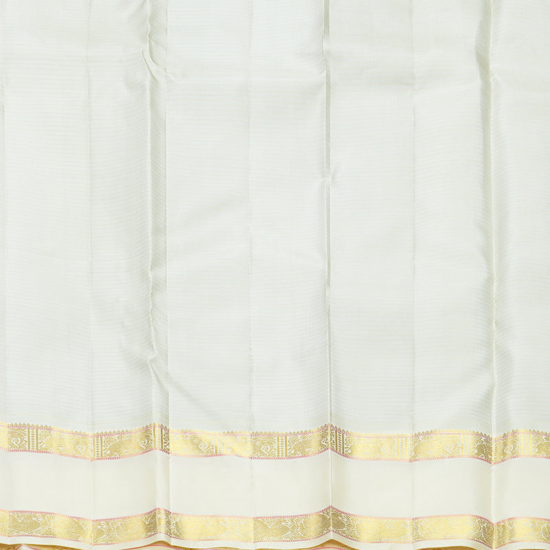 Hayagrivas Handloom Nagapazham Kanjivaram Silk Saree with Ivory Border KBF605G3-4