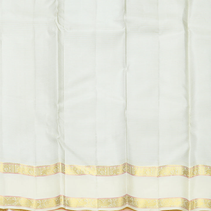 Hayagrivas Handloom Nagapazham Kanjivaram Silk Saree with Ivory Border KBF605G3-4