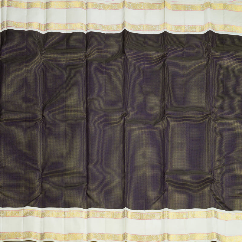 Hayagrivas Handloom Nagapazham Kanjivaram Silk Saree with Ivory Border KBF605G3-4