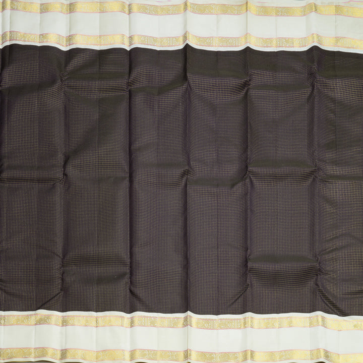Hayagrivas Handloom Nagapazham Kanjivaram Silk Saree with Ivory Border KBF605G3-4