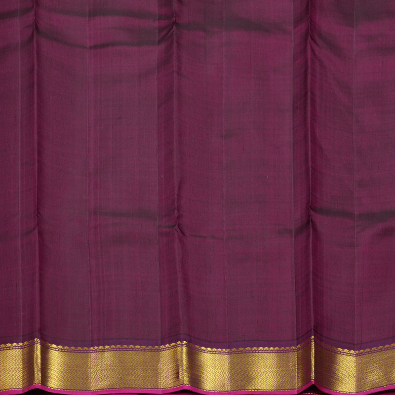 Hayagrivas Handloom Fluorescent Green Kanjivaram Silk Saree with Purple Border KBF605G4-1