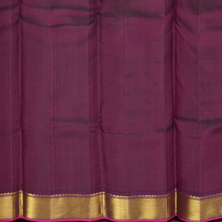 Hayagrivas Handloom Fluorescent Green Kanjivaram Silk Saree with Purple Border KBF605G4-1