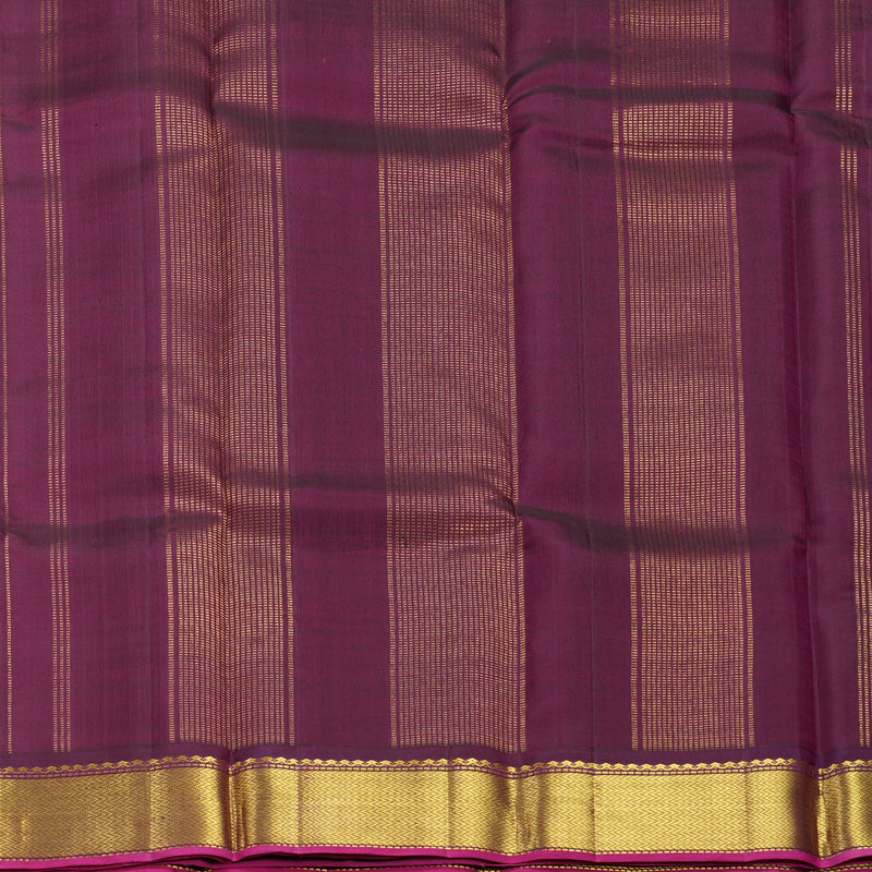 Hayagrivas Handloom Fluorescent Green Kanjivaram Silk Saree with Purple Border KBF605G4-1
