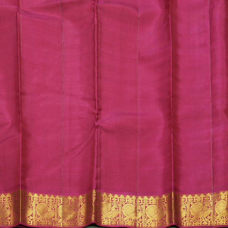Hayagrivas Handloom Multicolour Checks Kanjivaram Silk Saree with Pink Border KBF605G4-2