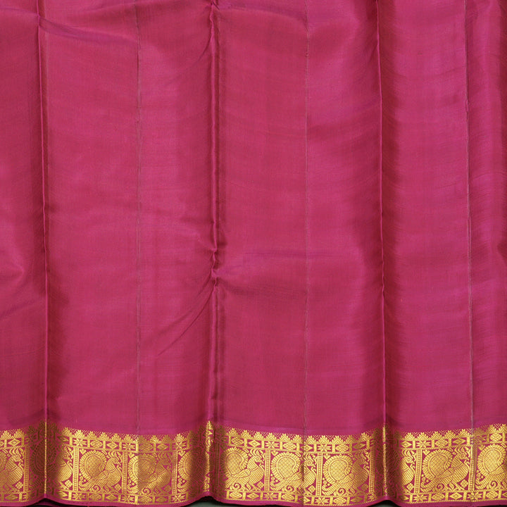 Hayagrivas Handloom Multicolour Checks Kanjivaram Silk Saree with Pink Border KBF605G4-2