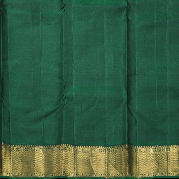 Hayagrivas Handloom Magenta-Pink Kanjivaram Silk Saree with Bottle Green Border KBF605G4-3