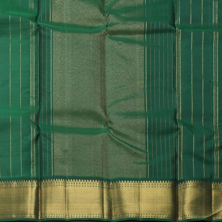 Hayagrivas Handloom Magenta-Pink Kanjivaram Silk Saree with Bottle Green Border KBF605G4-3