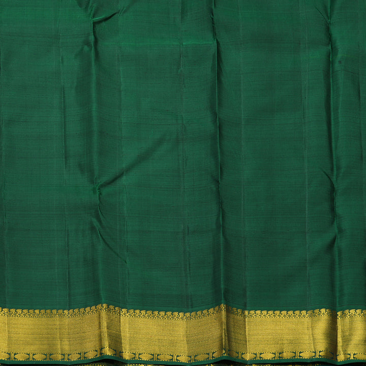 Hayagrivas Handloom Dark Maroon Kanjivaram Silk Saree with Bottle Green Border KBF605G7-1