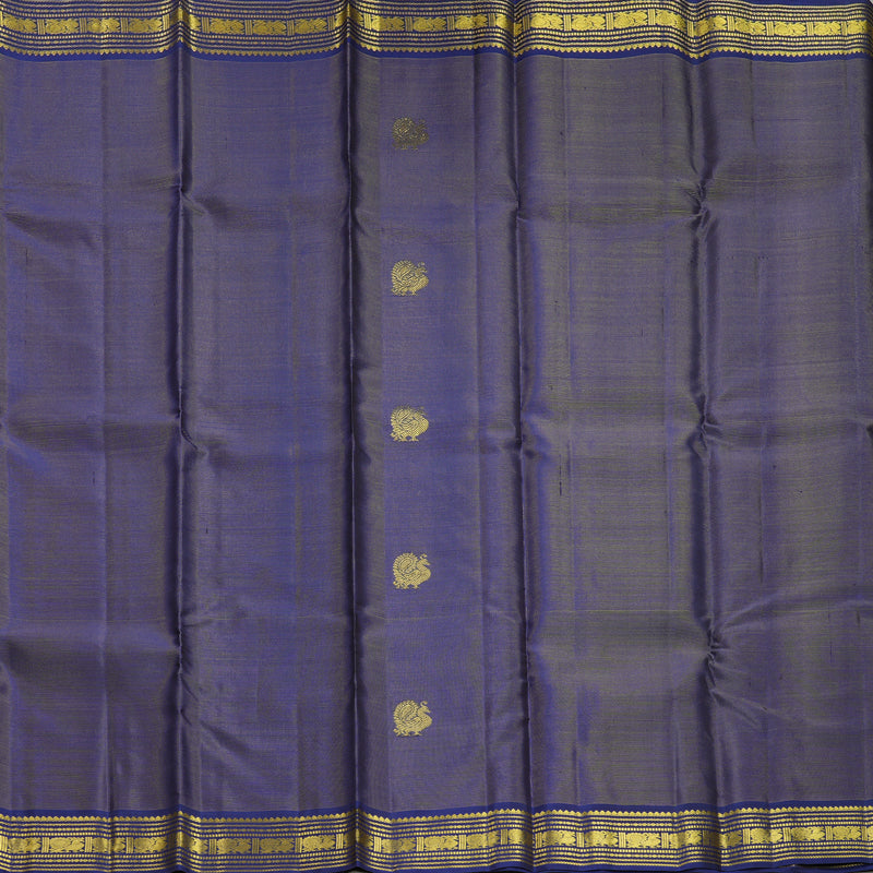 Hayagrivas Handloom Dark Blue Kanjivaram Silk Saree KBF605G8-1