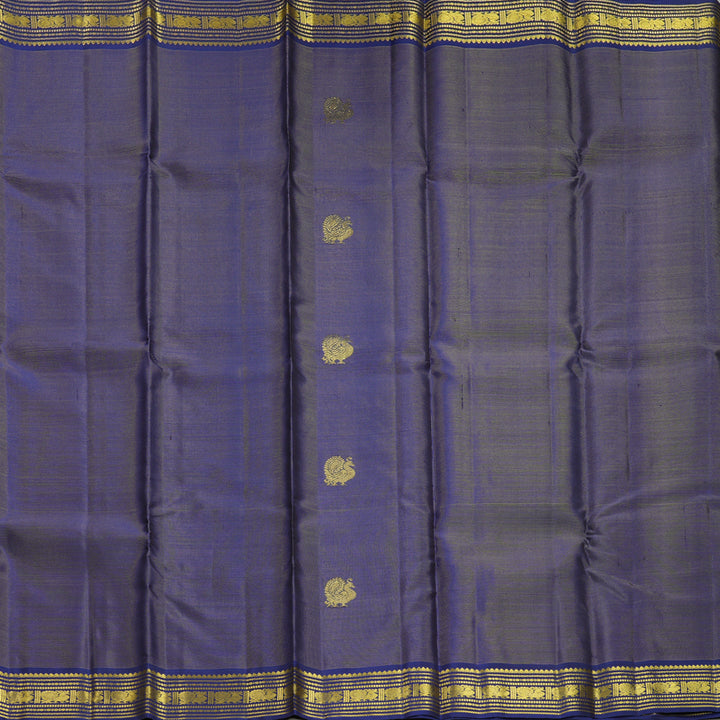 Hayagrivas Handloom Dark Blue Kanjivaram Silk Saree KBF605G8-1