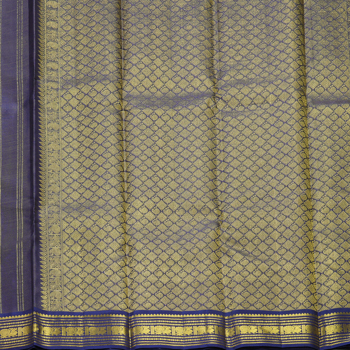 Hayagrivas Handloom Dark Blue Kanjivaram Silk Saree KBF605G8-1