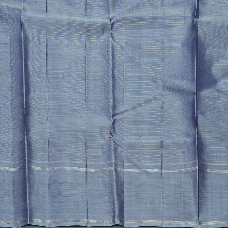Hayagrivas Handloom Dark Blue Kanjivaram Silk Saree with Bluish-Grey Border KBF606G1-1