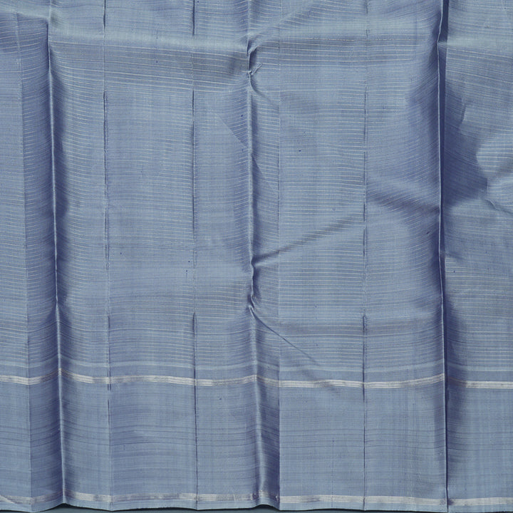 Hayagrivas Handloom Dark Blue Kanjivaram Silk Saree with Bluish-Grey Border KBF606G1-1
