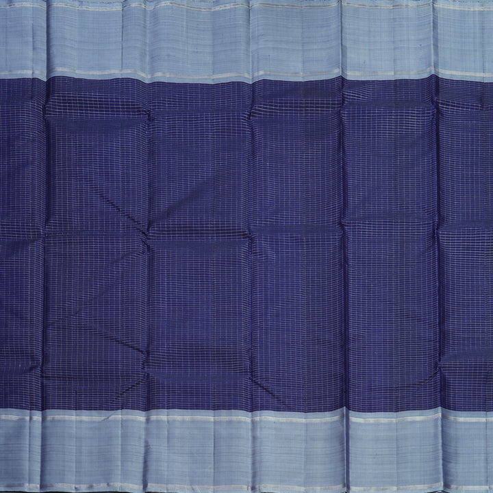 Hayagrivas Handloom Dark Blue Kanjivaram Silk Saree with Bluish-Grey Border KBF606G1-1