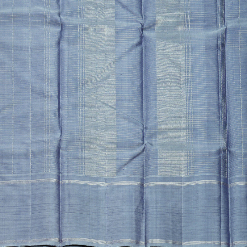 Hayagrivas Handloom Dark Blue Kanjivaram Silk Saree with Bluish-Grey Border KBF606G1-1