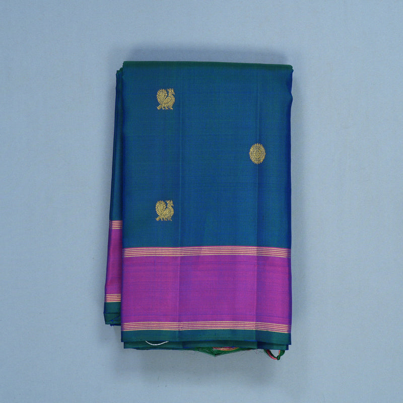 Hayagrivas Handloom Mayilkazhuthu Kanjivaram Silk Saree with Purple Border KBF606G2-1