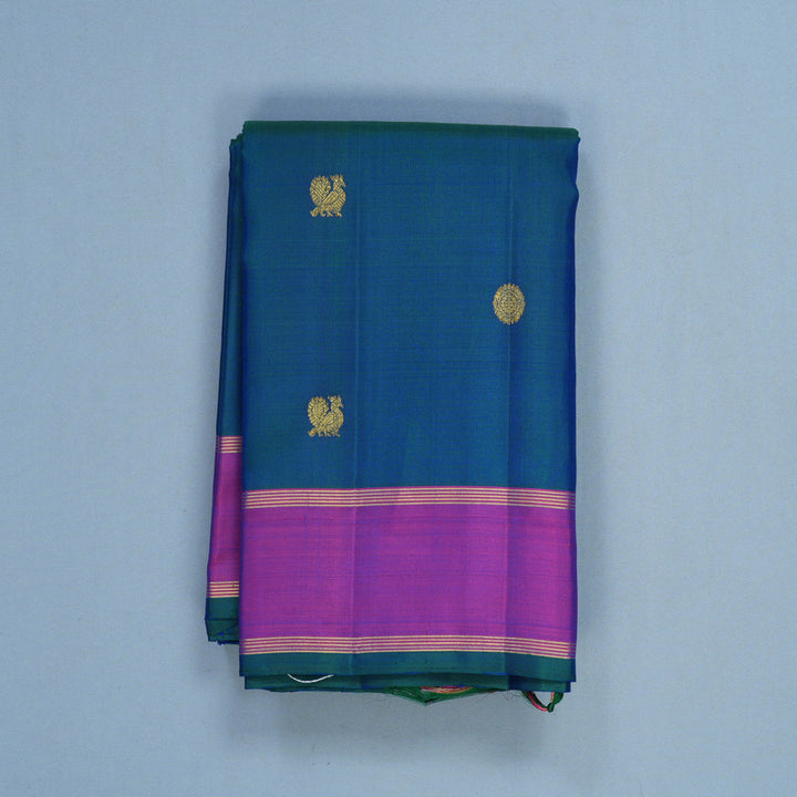 Hayagrivas Handloom Mayilkazhuthu Kanjivaram Silk Saree with Purple Border KBF606G2-1