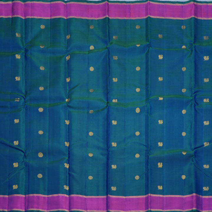 Hayagrivas Handloom Mayilkazhuthu Kanjivaram Silk Saree with Purple Border KBF606G2-1
